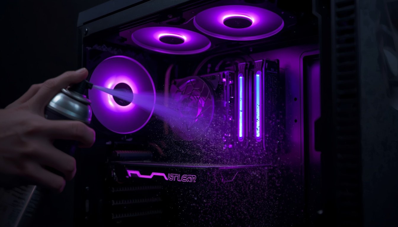 Limpando a poeira de dentro do gabinete do PC gamer