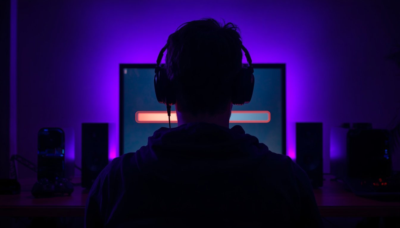 Gamer esperando a tela de carregamento do jogo no PC