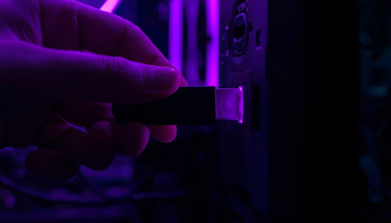 Pendrive conectado no PC para copiar o save do emulador