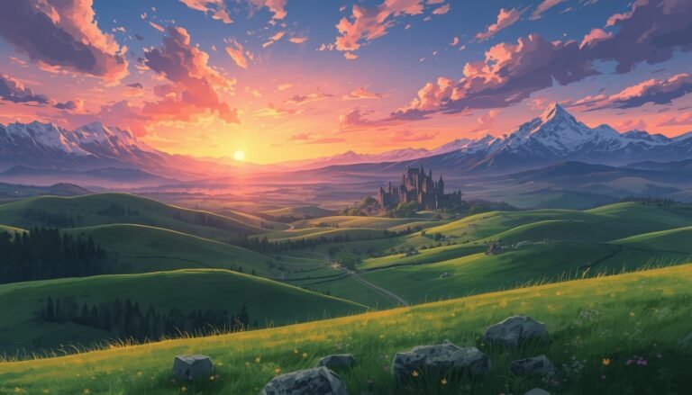 Paisagem de mundo aberto inspirada em Zelda Breath of the Wild